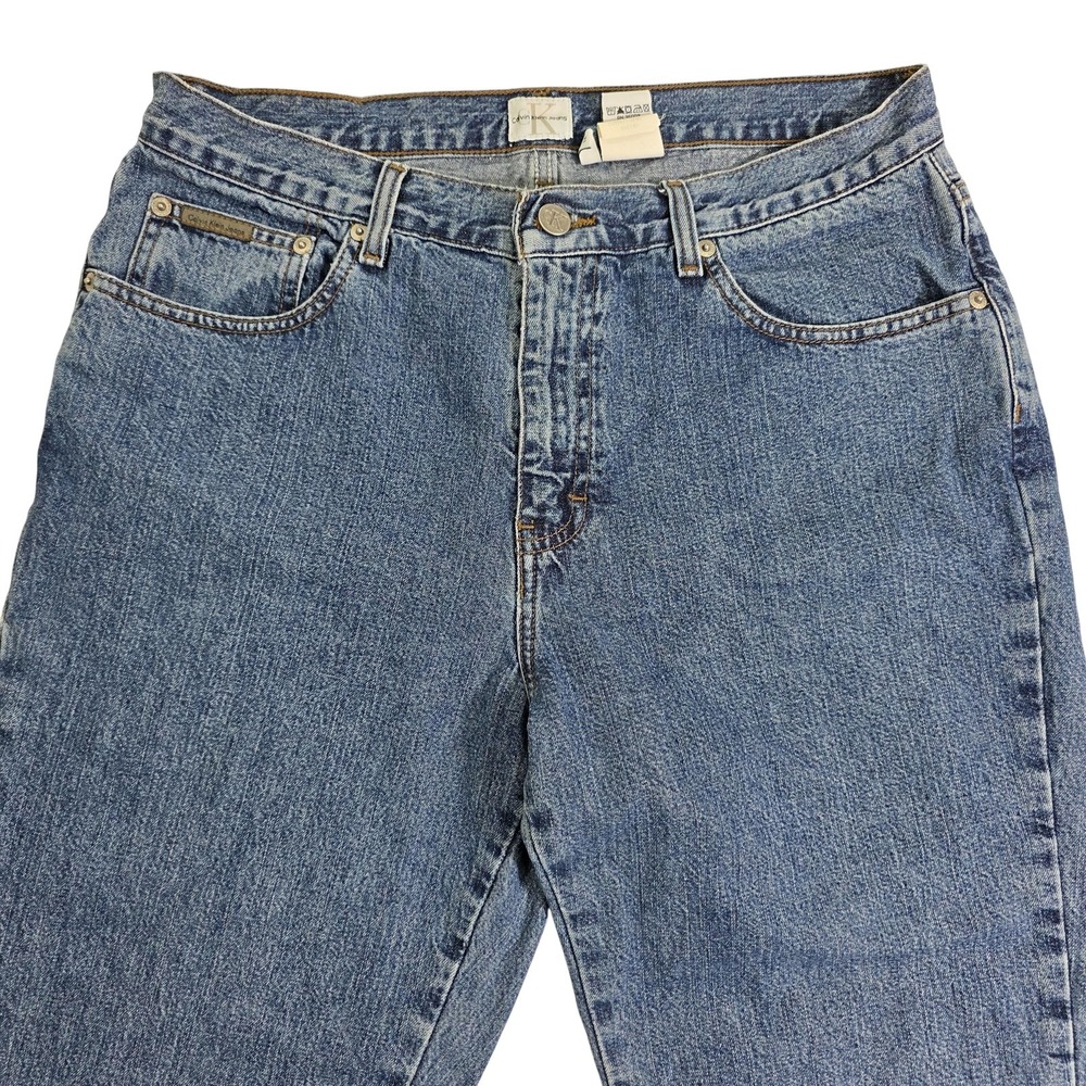 Calvin Klein Jeans Womens 12 Blue Calvin Boot Bootcut Denim‎ Stonewash Inseam 32